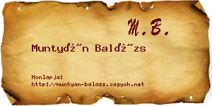 Muntyán Balázs névjegykártya